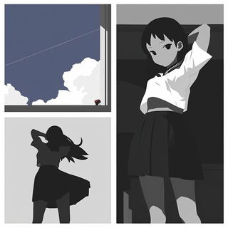 Weathered Fablecut style, Midjourney V6.1: black-and-white manga comic strip