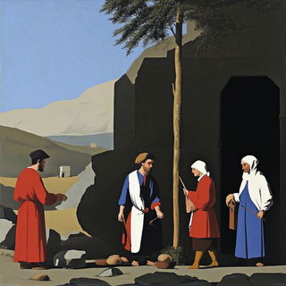 Weathered Fablecut style, Midjourney V6.1: classical 18th-century oil painting