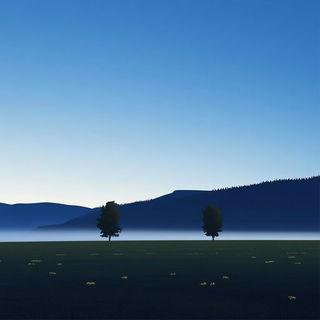 Weathered Fablecut style, Midjourney V6.1: realistic landscape photograph of quiet dawn
