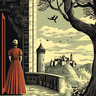 Cliffoburin style, Midjourney V6.1: retro fairy-tale illustration