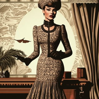 Cliffoburin style, Midjourney V6.1: haute-couture fashion outfit