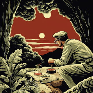 Cliffoburin style, Midjourney V6.1: editorial illustration for popular scientific magazine cover