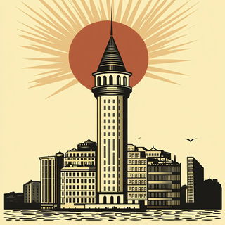 Cliffoburin style, Midjourney V6.1: bold minimalist logo design for Istanbul city municipal services