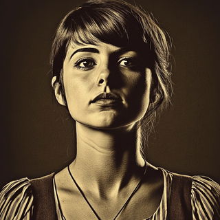 Cliffoburin style, Midjourney V6.1: photographic portrait of female protagonist