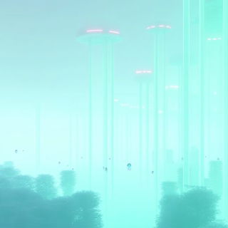Bubbleburin style, Midjourney V6.1: megacity with futuristic bioarchitecture