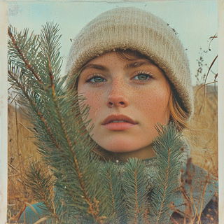 Pilgrimwood Illumination style, Midjourney V6.1: photographic portrait of female protagonist
