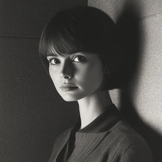 Cryocontourism style, Midjourney V6.1: photographic portrait of female protagonist