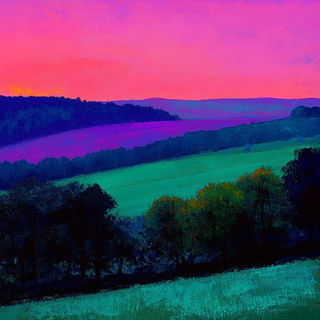 Catoptric Ruinism style, Midjourney V6.1: realistic landscape photograph of quiet dawn