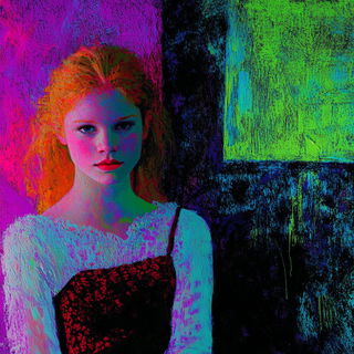 Catoptric Ruinism style, Midjourney V6.1: photographic portrait of female protagonist