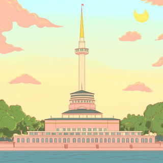 Fossil Bridge Event style, Midjourney V6.1: bold minimalist logo design for Istanbul city municipal services