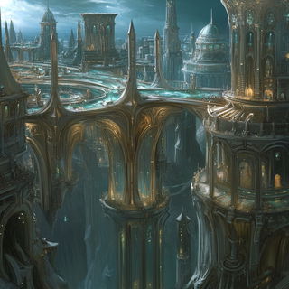 Floating Festival of Eyes style, Midjourney V6.1: megacity with futuristic bioarchitecture