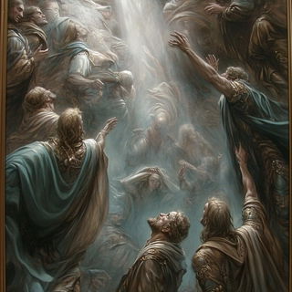 Floating Festival of Eyes style, Midjourney V6.1: classical 18th-century oil painting