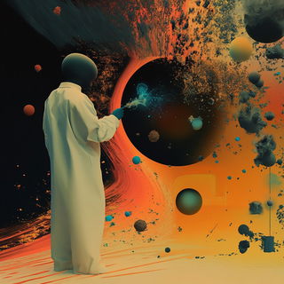 Ruincable style, Midjourney V6.1: editorial illustration for popular scientific magazine cover