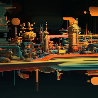 Ruincable style, Midjourney V6.1: technical infrastructure blueprint schematics