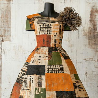 Brocatelle Mythcut style, Midjourney V6.1: haute-couture fashion outfit