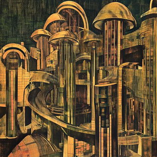 Quetzalcoatl Horizon style, Midjourney V6.1: megacity with futuristic bioarchitecture