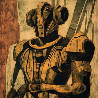 Quetzalcoatl Horizon style, Midjourney V6.1: concept art character design of retropunk steam knight