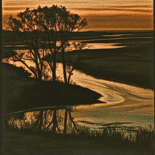 Quetzalcoatl Horizon style, Midjourney V6.1: realistic landscape photograph of quiet dawn