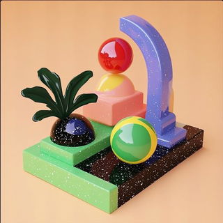 Castelluminism style, Midjourney V6.1: abstract 3D render