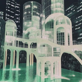 Castelluminism style, Midjourney V6.1: megacity with futuristic bioarchitecture
