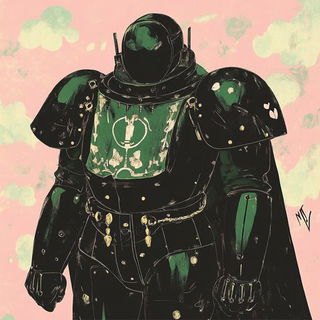 Castelluminism style, Midjourney V6.1: concept art character design of retropunk steam knight