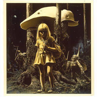 Relieforama style, Midjourney V6.1: retro fairy-tale illustration
