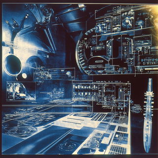Relieforama style, Midjourney V6.1: technical infrastructure blueprint schematics
