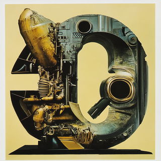 Relieforama style, Midjourney V6.1: typographic composition with large letters