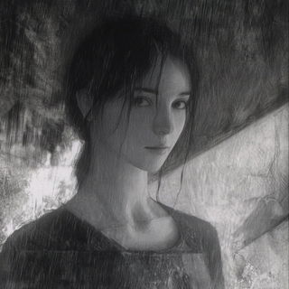 Paleomark style, Midjourney V6.1: photographic portrait of female protagonist