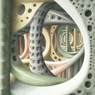 Inkglyphic style, Midjourney V6.1: abstract 3D render