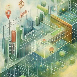 Inkglyphic style, Midjourney V6.1: technical infrastructure blueprint schematics