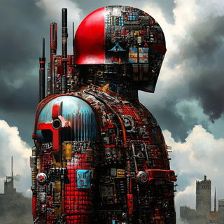 Hushstring style, Midjourney V6.1: concept art character design of retropunk steam knight
