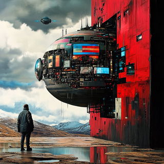 Hushstring style, Midjourney V6.1: cinematic shot from sci-fi movie
