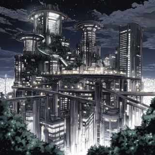 Gilded Cloudfoundry style, Midjourney V6.1: megacity with futuristic bioarchitecture