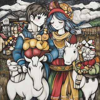 Gilded Cloudfoundry style, Midjourney V6.1: traditional folk art