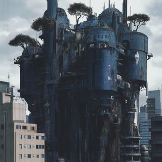 Florafigura style, Midjourney V6.1: megacity with futuristic bioarchitecture