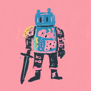 Patchwork Tessellaria style, Midjourney V6.1: concept art character design of retropunk steam knight