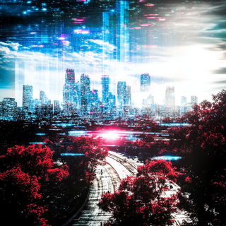 Mooncut Noire style, Midjourney V6.1: megacity with futuristic bioarchitecture