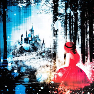 Mooncut Noire style, Midjourney V6.1: retro fairy-tale illustration