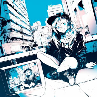 Mooncut Noire style, Midjourney V6.1: black-and-white manga comic strip