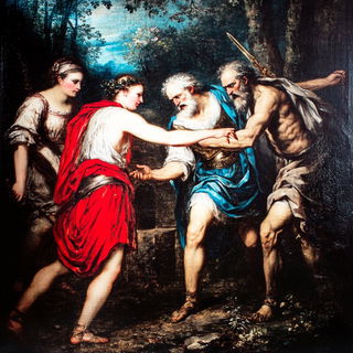Mooncut Noire style, Midjourney V6.1: classical 18th-century oil painting
