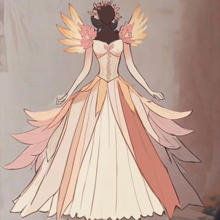Carminic Cloud Provinces style, Midjourney V6.1: haute-couture fashion outfit
