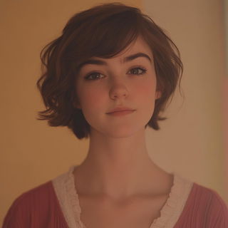 Carminic Cloud Provinces style, Midjourney V6.1: photographic portrait of female protagonist