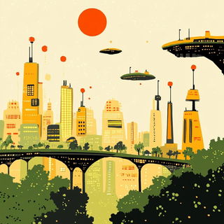 Lumen Lobe style, Midjourney V6.1: megacity with futuristic bioarchitecture