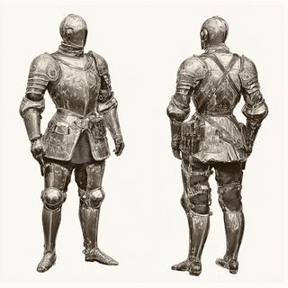 Paintstroke Fablelands style, Midjourney V6.1: concept art character design of retropunk steam knight