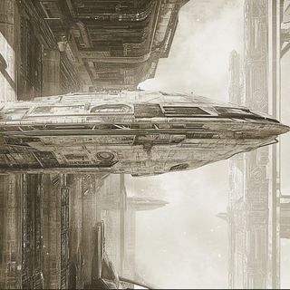 Paintstroke Fablelands style, Midjourney V6.1: cinematic shot from sci-fi movie