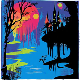 Bluazon style, Midjourney V6.1: retro fairy-tale illustration