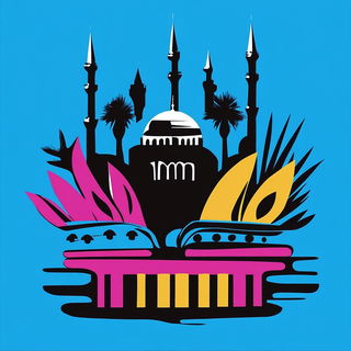 Bluazon style, Midjourney V6.1: bold minimalist logo design for Istanbul city municipal services