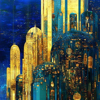 Foliamasonry style, Midjourney V6.1: megacity with futuristic bioarchitecture