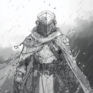 Paperflash Needlework style, Midjourney V6.1: concept art character design of retropunk steam knight